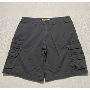 Arizona Jean Co Mens Cargo Shorts Size 36 Gray Cotton Multi Pocket Casual Hiking